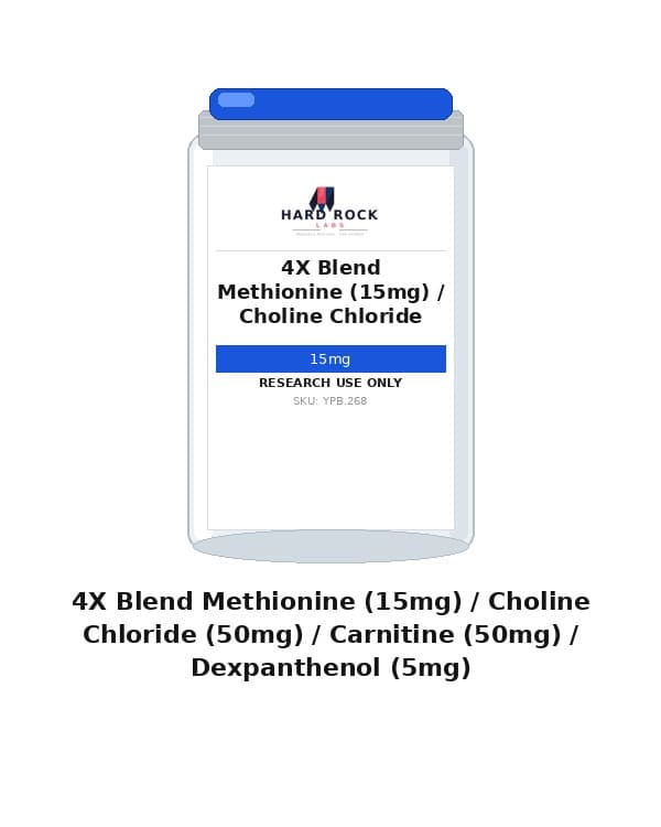 4X Blend Methionine (15mg) / Choline Chloride (50mg) / Carnitine (50mg) / Dexpanthenol (5mg)